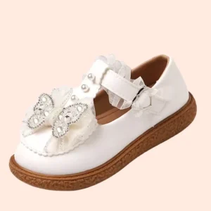 Fashion Children Flat Outwear Sequined Bow Princess Dress Shoes for Girls