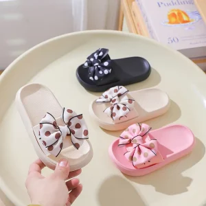 Fashion Children Summer Waterproof Outdoor Soft Sole Girl Princess Bowknot Beach Soft Sole Non-Slip Kids Slippers