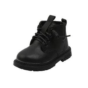 Fashion Children’s Ankle Boots Shoes Boys Girls PU Leather Kids Boots Outdoor Street Cool Guys Shoes Non Slip Kids Snow Boots