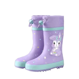 Fashion Children’s Shiny Rain Boots Baby Water Boots Cute Heart-shaped Kid Rain Boots Cute Cartoon Children’s Rain Shoes