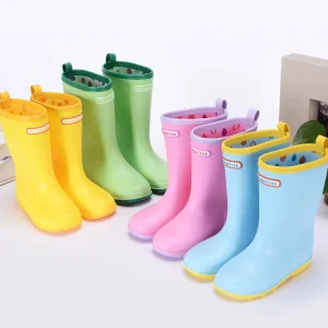 Fashion Colorful Non-slip Kids Pvc Rain Boots Waterproof Wellington Boots Cute Good Children Rain Boots for Children
