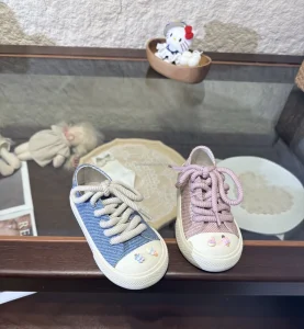 Fashion Comfortable Kid Canvas Shoes Casual Pink Children Sneaker Toddler Girls Side Zip