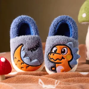 Fashion Cotton Slippers for Boys Girls Cute Animal Pattern Non Slip House Style Winter Warm Shoes for Babies