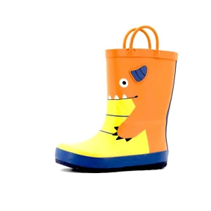 Fashion Custom Kids Printing Boots Rubber Waterproof Rain Boots with Handles for Children