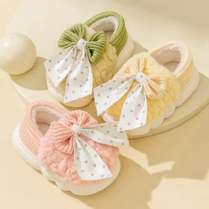 Fashion Cute Winter Kids Plush Closed Toe Breathable Indoor Warm Home Soft Anti Slip for Children