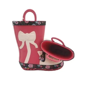 Fashion Girl Yellow Printing Gumboots Waterproof Wellies Cool Kids Rain Boots