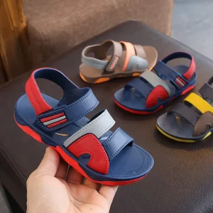Fashion Kids Shoes Children Plus Size Double Buckle Outdoor Beach Soft Sole Summer Sandals for Boys