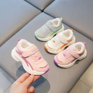 Fashion Kids Sneaker Boys Girls Casual Shoes Spring Winter Waterproof Polyester Children Sports Shoes Hook Loop