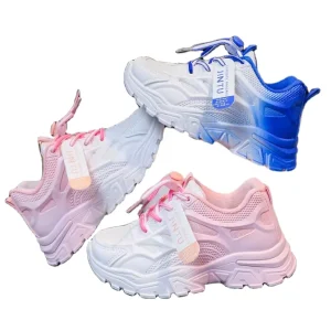 Fashion Kids Sneaker Boys Girls Gradient Sports Shoes Anti Slip Children’s Walkingr Shoes with Bear