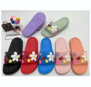 Fashion Ladies Casual Flat Transparent Jelly Sandals Non Slip Bathroom Slippers with Soft Sole Platform Style for Kids