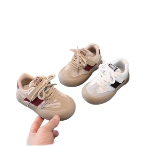 Fashion Leather School Sneaker for Boys and Girls Soft Soles Casual Kids Sports Board Shoes Breathable Running for Babys