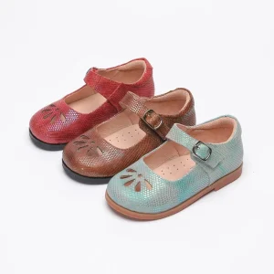 Fashion New Hard Sole Kid Girl Dress Shoes Holiday Party Toddler Girls Bloom Leather Mary Jane Shoes