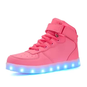 Fashion New USB Charger Running Rechargeable Custom Logo LED Light Shoes Kids