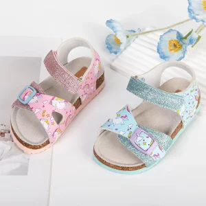 Fashion Non Slip Kids Breathable Open Toe Sandals Comfortable Beach Children Baby Flat Sole Casual Slippers