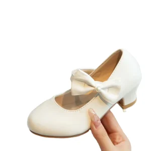 Fashion Party Little Kids Diamonds Bow Glitter Wedding Shoes Bling High Heels Casual Girls Shoes