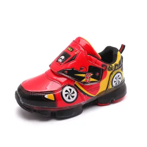 Fashion Personality Car Shape Boy Kids Sports Shoes Led Light Velcro Fashion Cool Comfortable Children’s Sneakers