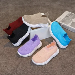 Fashion Platform Young Boy and Girl Shoes Mesh New Sport Shoe for Baby Children Rubber Soft Sole Kids Casual Sneakers