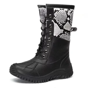 Fashion Rain Boots Waterproof Winter Snow Boots Kids With Fur Lining Outdoor Warm Boots