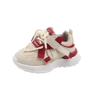 Fashion School Sneaker Soft Soled Breathable Leather Kids Sports Shoes for Girls Casual Leisure Running Baby Department