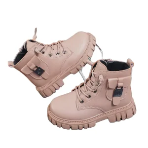 Fashion Short Winter Boys Korean Versatile Boots Kids Simple in Black Light Weight Shoes for School Girls