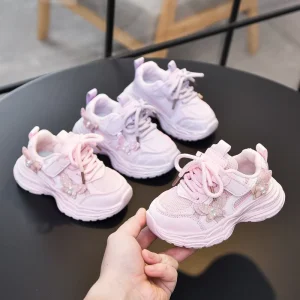 Fashion Spring and Autumn Children Kids Running Sports Shoes Girl Outdoor Sneakers Footwear Casual Shoes