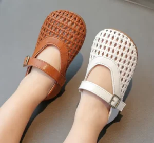 Fashion Summer Baby Children Soft Sole Princess Kids Girls Cushioning Flat Sandals Slip On Hollow woven Sandals Soft