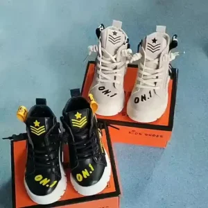 Fashion Trend Children’s New Autumn Winter High Top Leisure Sports Shoes Breathable Kids Non slip Shoes Thick Soft Bottom