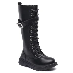 Fashion Trend Girls Casual Safety Boots Leather Winter Shoes for Kids Customized Casual Knee High Boots Children