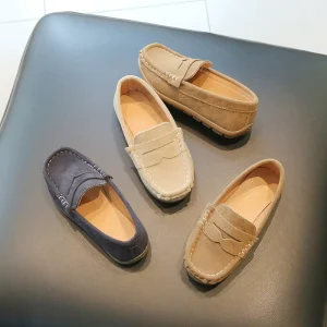 Fashion Trendy Soft Soled Kids Loafers Shoes Spring Autumn Custom Logo Casual PU Leather Baby Shoes