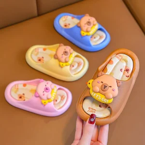 Fashion Unisex Kids Winter Hotel Indoor Beach Slippers Waterproof Anti Slip