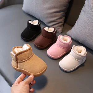 Fashion Warm Kids Baby Booties Rubber Sole Fluffy Shoes for Girls and Boys New Slip on Stock Children’s Snow Boots