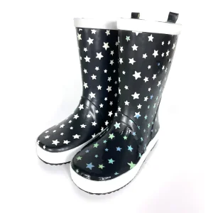 Fashion Waterproof Light Weight Water Sensitive Star Print Rain Women Rubber Color Changing Gumboots