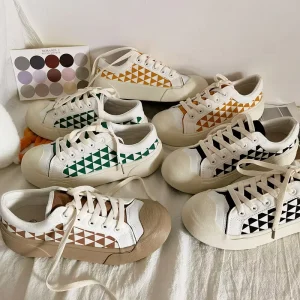 Fashion Womens Thick Soled Kids White Custom Platform Canvas Shoes for Women and Ladies