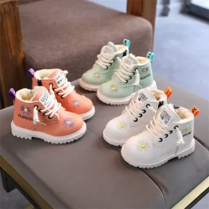 Fashionable Children’s Cotton Shoes Boys Warm Plus Cotton Ankle Boots Girls Warm Winter Boots