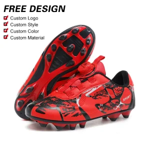 Fashionable Kids Athletic Soccer Cleats Boys Girls Outdoor Firm Ground Football Shoes Casual Toe Style Winter Spring Summer