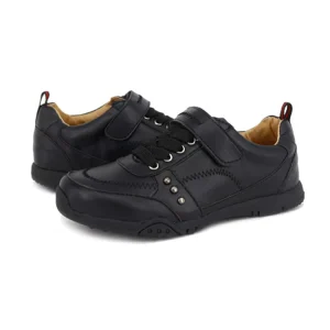 Fashionable School Boys Black Leather Children Casual Trainers Kids Shoes China Trainers