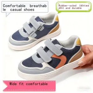 Fashionable Trendy Boys Comfortable and Breathable Shoes Boys Walking Shoes with Mesh Upper Low Heel in Various Colors Flat Sole