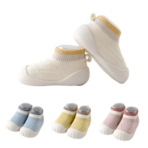 First Walker Baby Breathable Infant Toddler Sock Shoes Soft Rubber Sole Kids Girls Boys Slip-On Casual Anti-Slip All Seasons