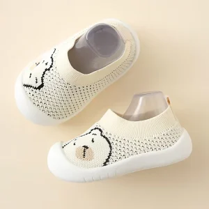 First Walker Baby Breathable Mesh Infant Toddler Sock Shoes Soft Rubber Sole Kids Girls Boys Slip-On Slippers