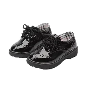 Flat Children’s Dress Shoes Kids Black Leather Formal Student School Shoes for Girls