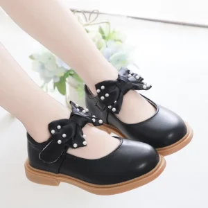 Flat Kids Children’s Autumn Beautiful Bowknot Dress Shoes for Children Girl Shoes Princess