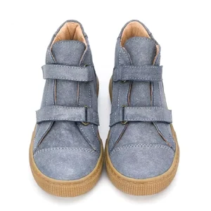 Flat Sole Leather Kids Designers Shoes Double Strap High Top Children Sneakers for Boys and Girls