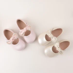Flats Customizable Girls Baby Princess Dress Shoes Outdoor for Holidays Kids Dance Shoes Cute Pearl Bow Casual Shoes