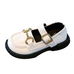 Flats Toddler Shoes Cute Chain Leather Princess Fashion Solid Color Kids Child Dancing Girls Princess Shoes
