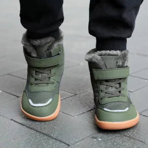 Flexible Soft Children Wide-toe Box Boots Barefoot Kids Winter Shoes With Anti-slip Rubber Outsole