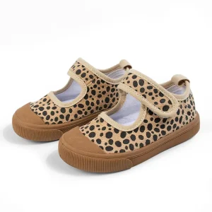 Floral Printed Kids Sneakers Durable Suede Toddlers Flat Casual Outdoor Shoes