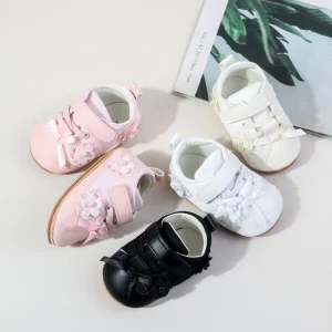 Flower Design Spring Autumn Baby Toddler Sports Shoes for Girls