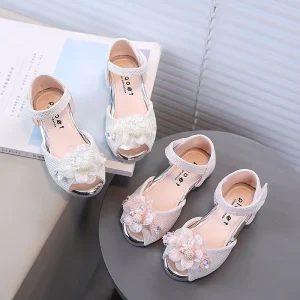 Flower Flip Flops Summer Princess Shoes Crystal Sandals Girls Soft Sole Baby’s Shoes