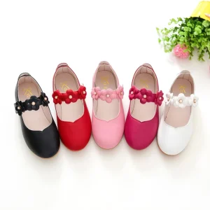 Flower Pattern Children’s Dress Shoes Fashion Pink and Red Princess Footwear for Kids Comfortable Girls Mary Jane Shoe