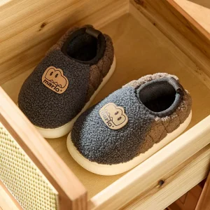 Fluffy Little Kids House Slippers for Toddler Boys and Girls Warm Fur Cute Animal Home Slipper Cotton Padded Kids’ Shoes